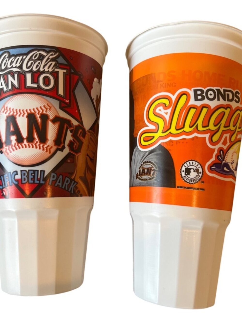 Baseball SF Giants Barry Bonds Coca Cola 44 oz plastic souvenir cups vintage